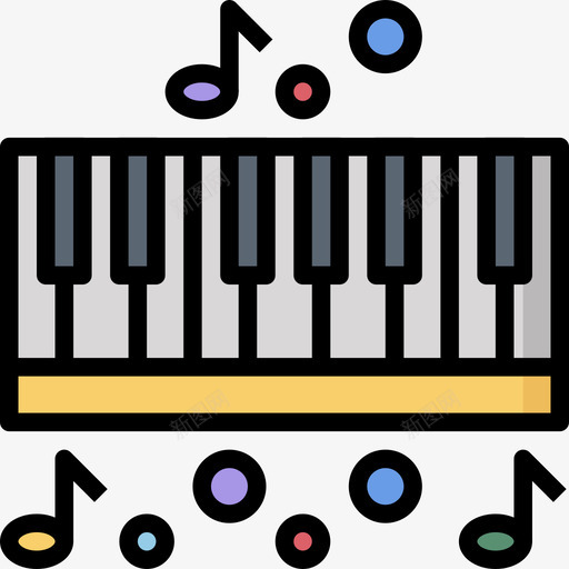 钢琴party65线性颜色图标svg_新图网 https://ixintu.com party65 线性颜色 钢琴
