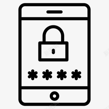 密码锁手机安全图标图标