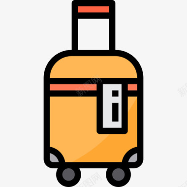 行李机场56线性颜色图标图标