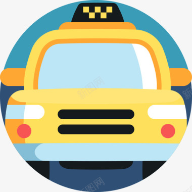 出租车旅行应用程序17平图标图标