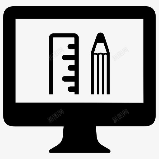 在线教育电脑笔图标svg_新图网 https://ixintu.com 在线教育 工具 教育2 电脑 笔