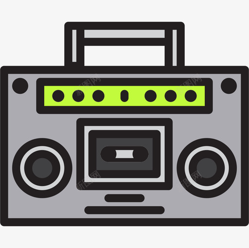 收音机复古小工具5线性颜色图标svg_新图网 https://ixintu.com 复古小工具5 收音机 线性颜色