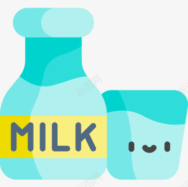 牛奶农业20平坦图标图标