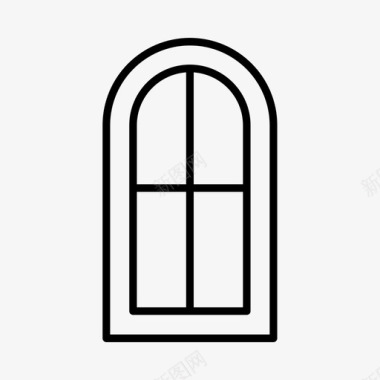 拱形窗建筑装修图标图标