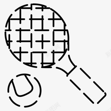网球运动虚线图标图标