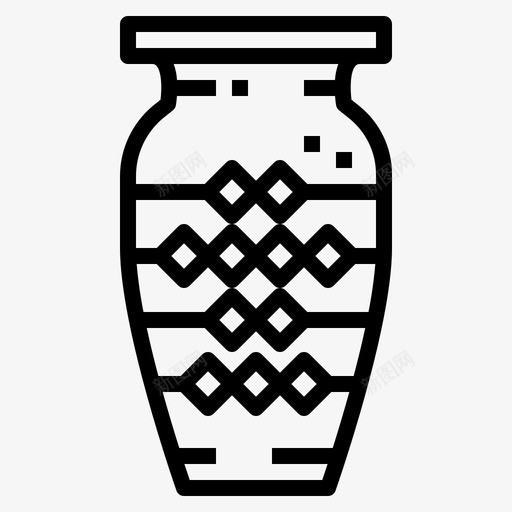 花瓶瓷器36直纹图标svg_新图网 https://ixintu.com 瓷器36 直纹 花瓶