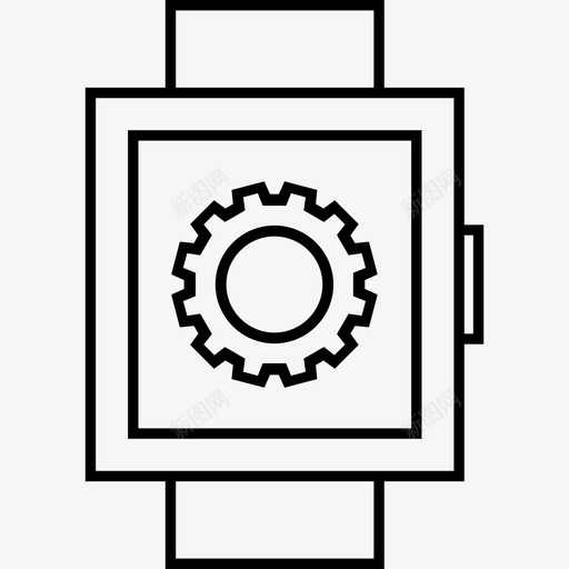 智能手表设置配置齿轮图标svg_新图网 https://ixintu.com 手表 智能 线路 设置 配置 齿轮