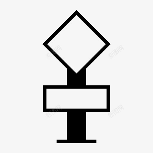 路标导航灯杆图标svg_新图网 https://ixintu.com 导航 标牌 灯杆 街道 路标