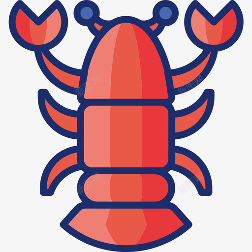 龙虾食品饮料7线形颜色图标svg_新图网 https://ixintu.com 线形颜色 食品饮料7 龙虾