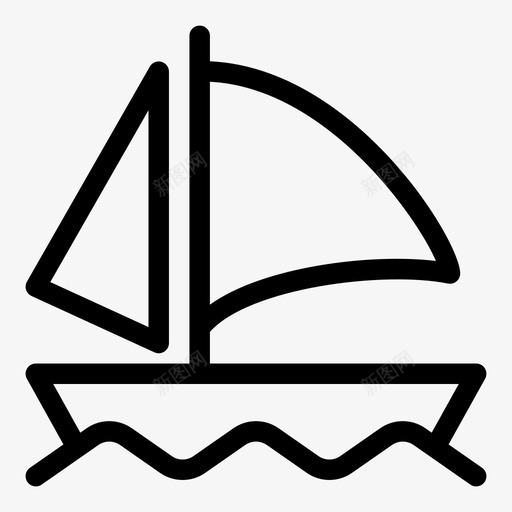 船帆船游艇图标svg_新图网 https://ixintu.com 帆船 旅游和娱乐 游船 游艇 船