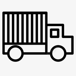 集装拖车卡车集装箱货物拖车图标高清图片