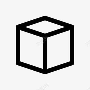 立方体三维尺寸图标图标