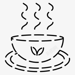 咖啡冲剂茶草药冲剂热茶图标高清图片