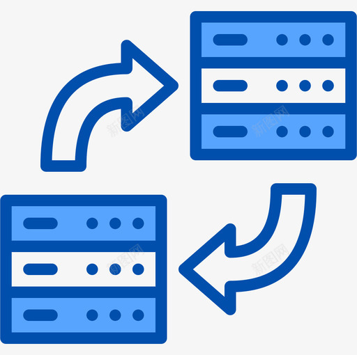 数据传输数据库和云蓝图标svg_新图网 https://ixintu.com 数据传输 数据库和云蓝