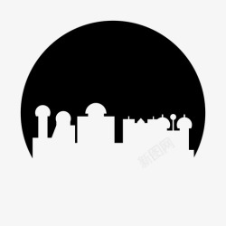 城市圈城市建筑市中心图标高清图片