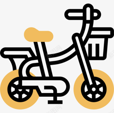 自行车17号自行车黄色阴影图标图标