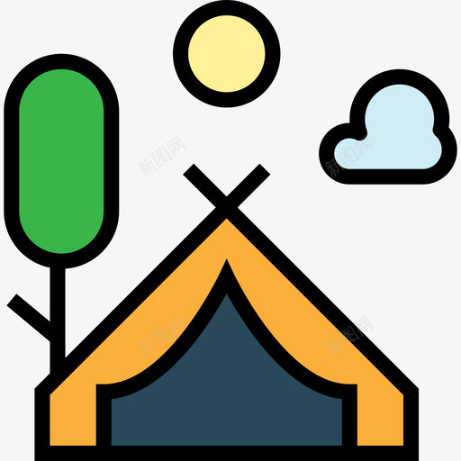 露营旅行179填充图标svg_新图网 https://ixintu.com 填充 旅行179 露营