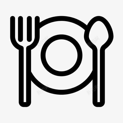 餐厅咖啡厅叉子图标svg_新图网 https://ixintu.com 勺子 叉子 咖啡厅 盘子 食物和饮料 餐厅