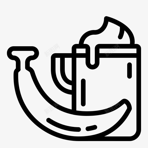 香蕉汁饮料水果图标svg_新图网 https://ixintu.com 健康 水果 营养食品 饮料 香蕉汁