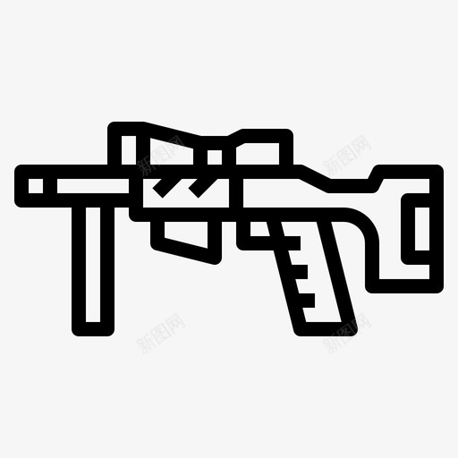 狙击手武器8直线型图标svg_新图网 https://ixintu.com 武器 狙击手 直线 线型