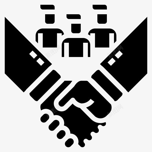 团队合作业务手图标svg_新图网 https://ixintu.com 业务 合作 团队 工作 握手 管理
