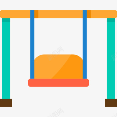 秋千游乐场8平坦图标图标