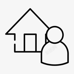 购房者家庭用户购房者房屋图标高清图片