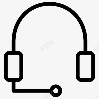 耳机音频设备带麦克风的耳机图标图标