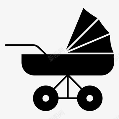 婴儿车家庭儿童图标图标