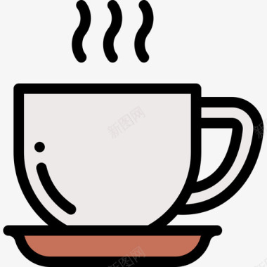 咖啡杯领导力15线性颜色图标图标