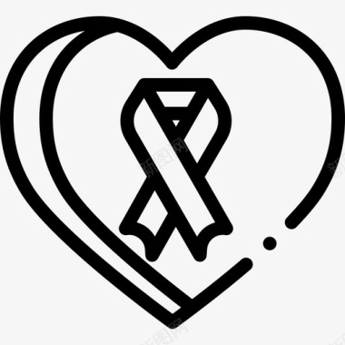心脏世界癌症意识日第12天直线图标图标