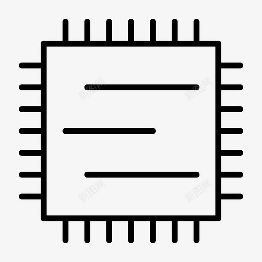微芯片硬件处理器图标svg_新图网 https://ixintu.com 处理器 电子技术 硬件 芯片