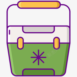 便携式冰箱便携式冰箱野营116线性颜色图标高清图片