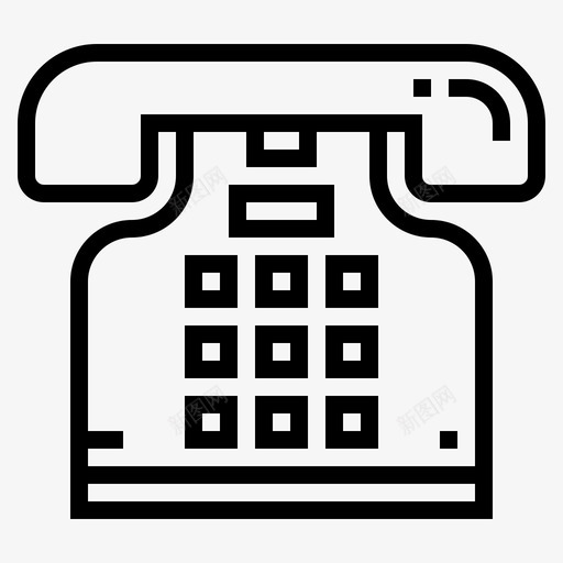 复古电话9图标svg_新图网 https://ixintu.com 复古 电话