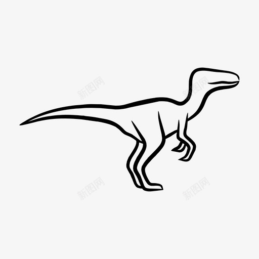 迅猛龙动物恐龙图标svg_新图网 https://ixintu.com 中的 佼佼者 侏罗纪 动物 恐龙 迅猛