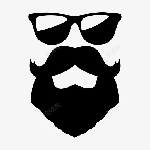 发型理发店胡子图标svg_新图网 https://ixintu.com 发型 理发店 男人 眼镜 胡子