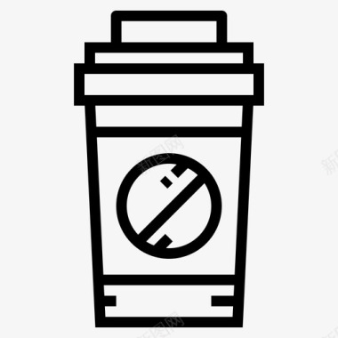 咖啡杯商务321直线型图标图标