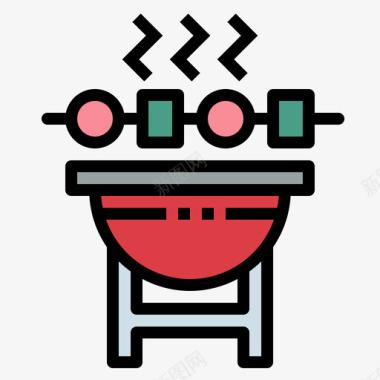 烹饪烧烤64色图标图标