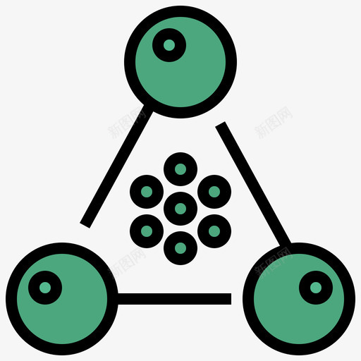 电子核元素3线色图标svg_新图网 https://ixintu.com 元素 电子 线色