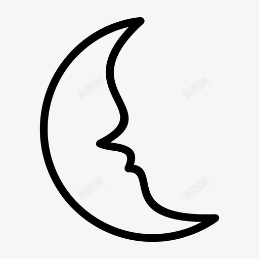月亮大自然夜晚图标svg_新图网 https://ixintu.com 困倦 夜晚 大自然 天空 月亮