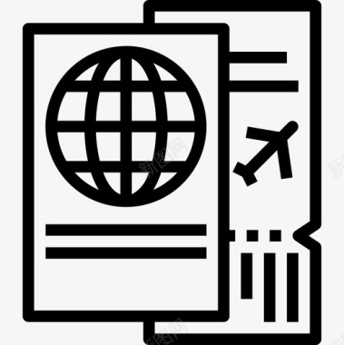 护照旅行180直系图标图标
