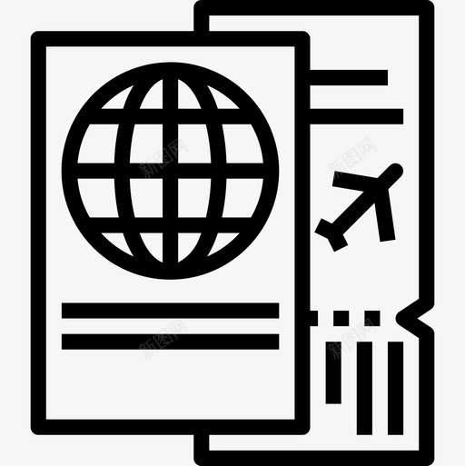护照旅行180直系图标svg_新图网 https://ixintu.com 护照 旅行 直系