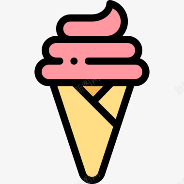 冰淇淋食品配送16线性颜色图标图标
