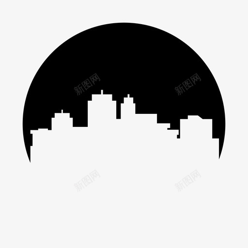 天际线建筑城市图标svg_新图网 https://ixintu.com 办公室 城市 城市圈形状 天际线 建筑