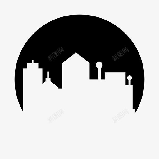 城市建筑市中心图标svg_新图网 https://ixintu.com 城市 城市圈形状 塔楼 天际线 市中心 建筑