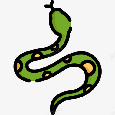 蛇宠物店54线性颜色图标图标