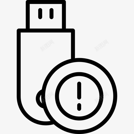 Pendrive网络安全8线性图标svg_新图网 https://ixintu.com Pendrive 线性 网络安全