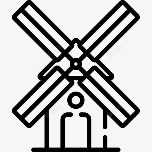 风车荷兰12直线型图标svg_新图网 https://ixintu.com 直线型 荷兰12 风车