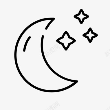 夜半月月相图标图标