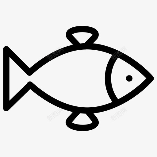 鱼动物食物图标svg_新图网 https://ixintu.com 健康食品 动物 快餐线图标 水果 海鲜 蔬菜 食物 鱼